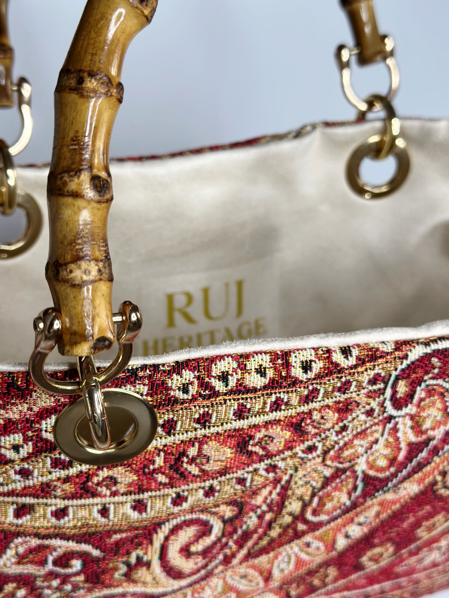 Mini Picnic Bag Jacquard Red interno Ruj Heritage
