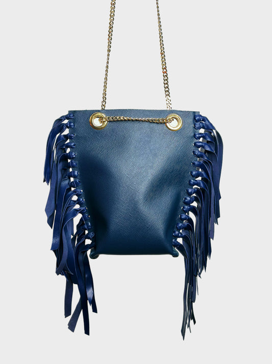 Mini Tote Bag Frange Blue