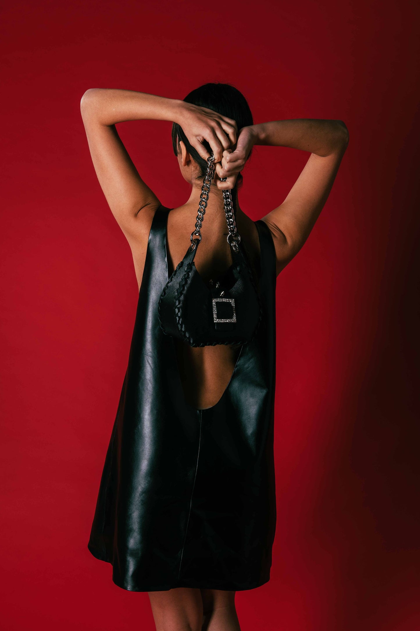 Mini dress Leather Black