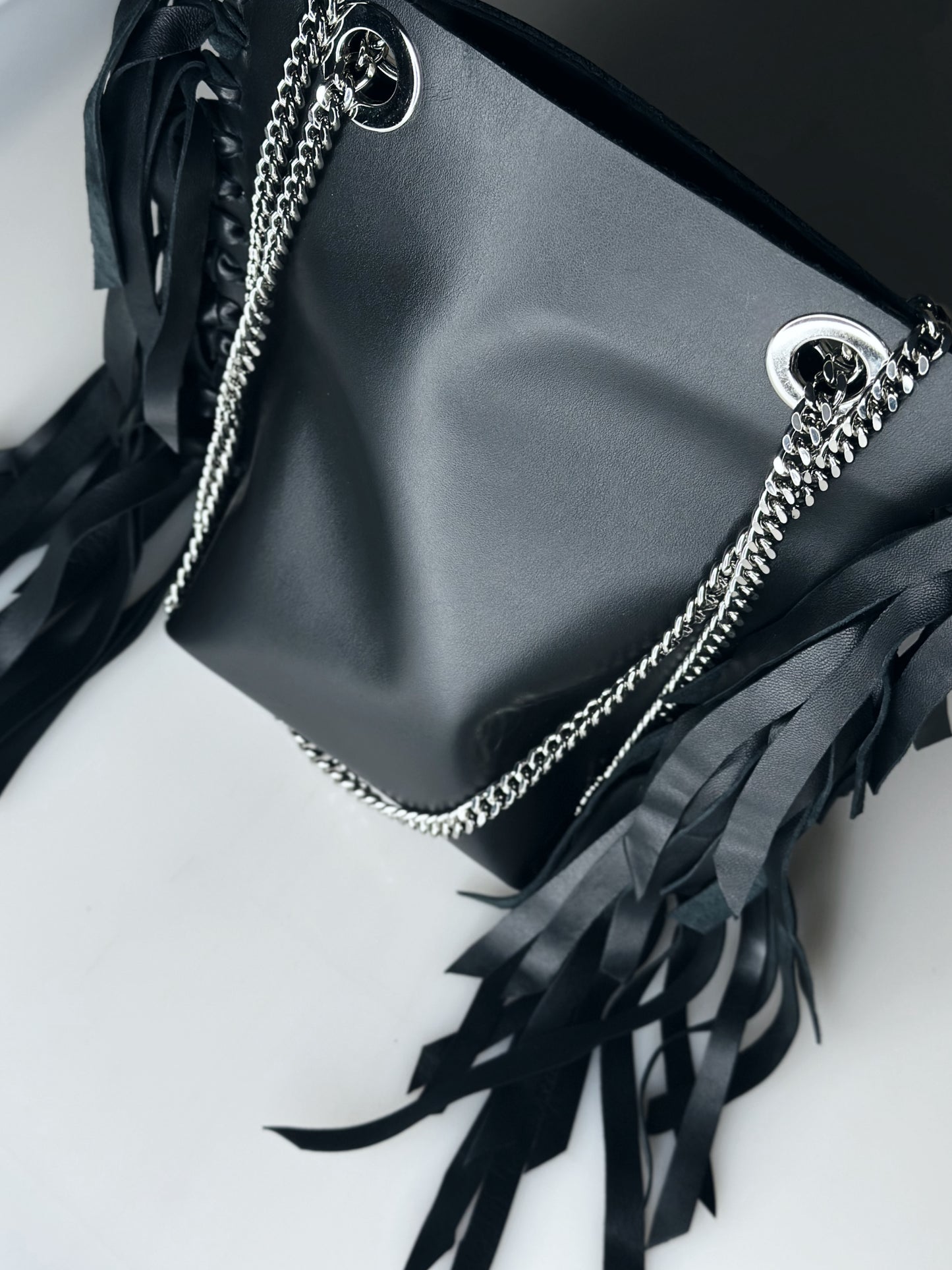 Mini Tote Bag frange Black
