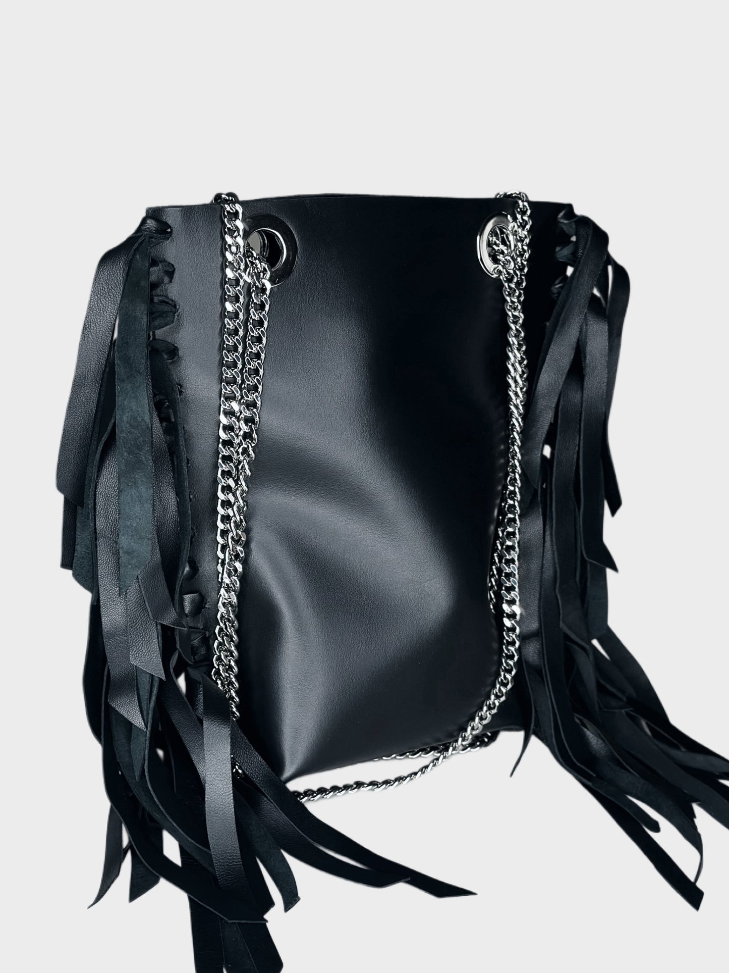 Mini Tote Bag frange Black