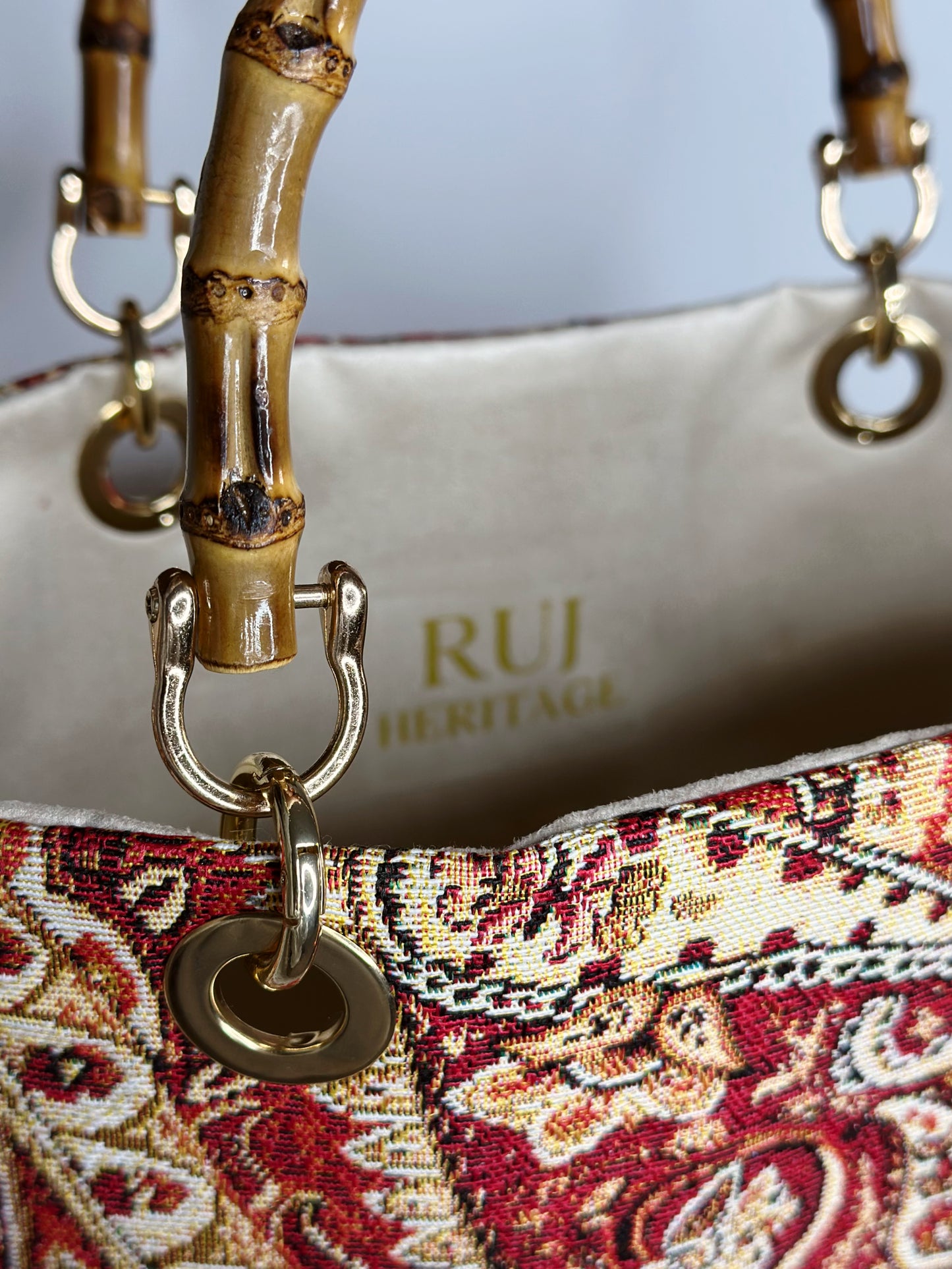 Picnic Bag Jacquard Red interno Ruj Heritage