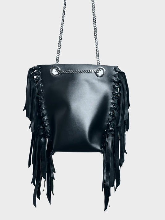 Mini Tote Bag frange Black