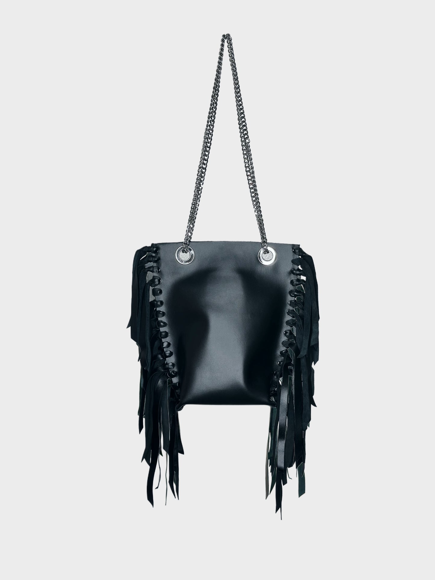 Mini Tote Bag frange Black