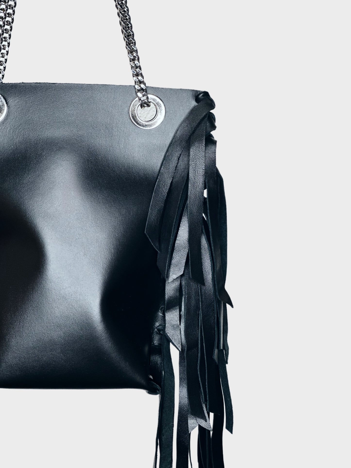 Mini Tote Bag frange Black