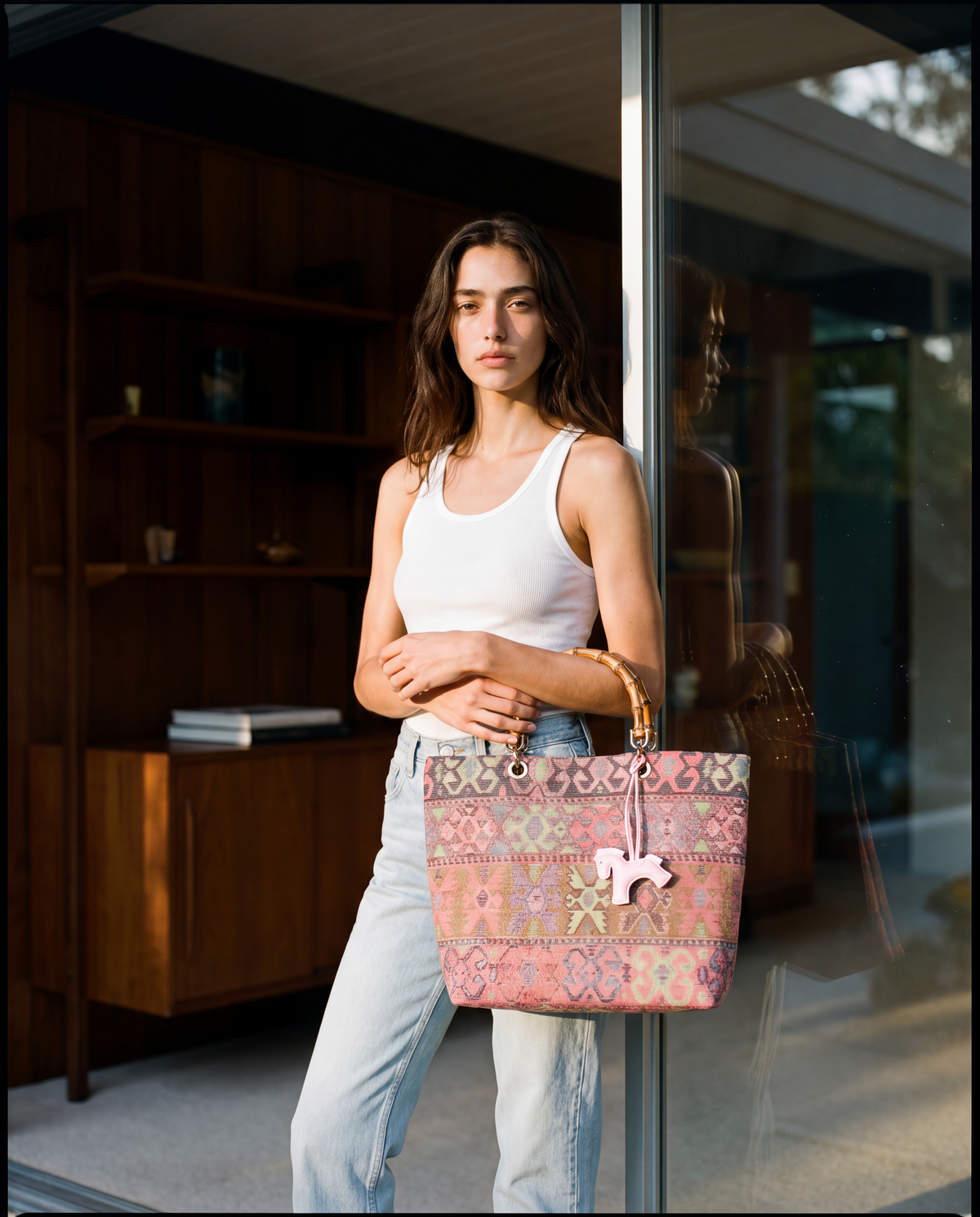 Picnic Bag Jacquard Pink