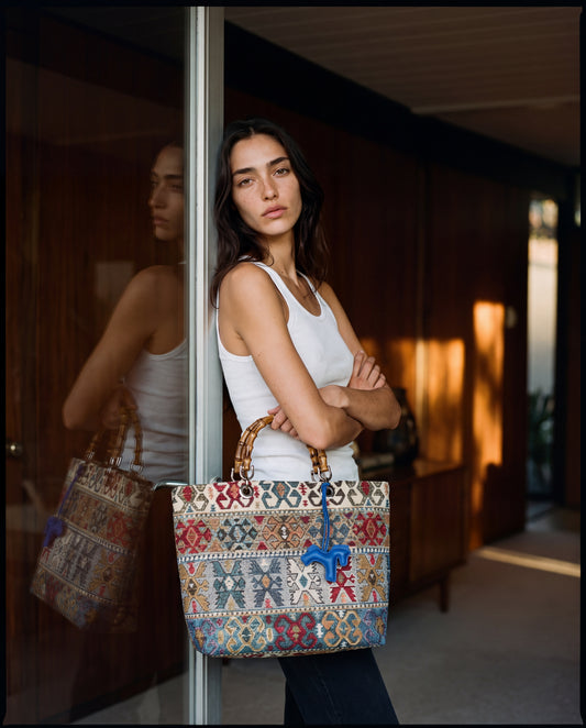 Picnic Bag Jacquard Blue