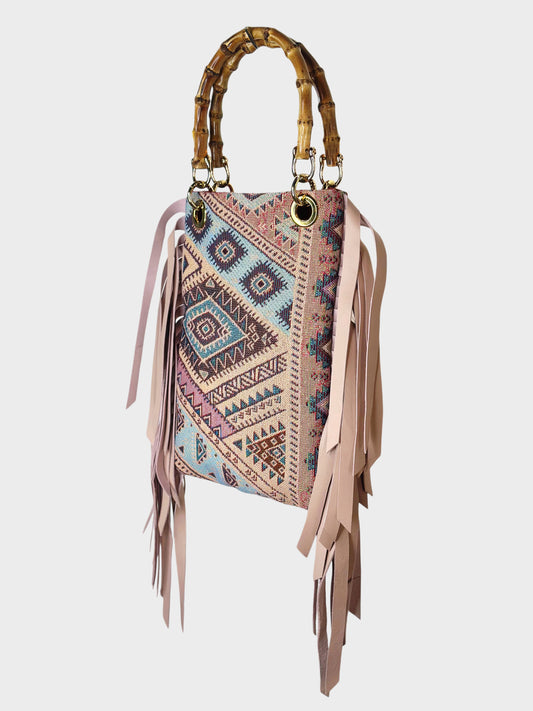 Mini Frange Bag Boho Pink