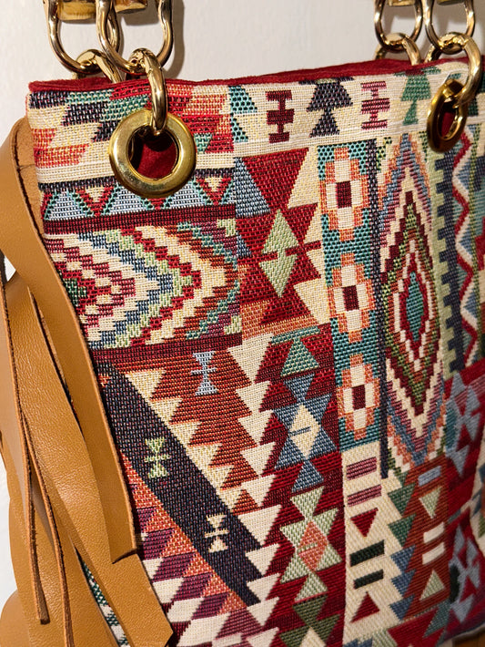 Mini Frange Bag Boho orange