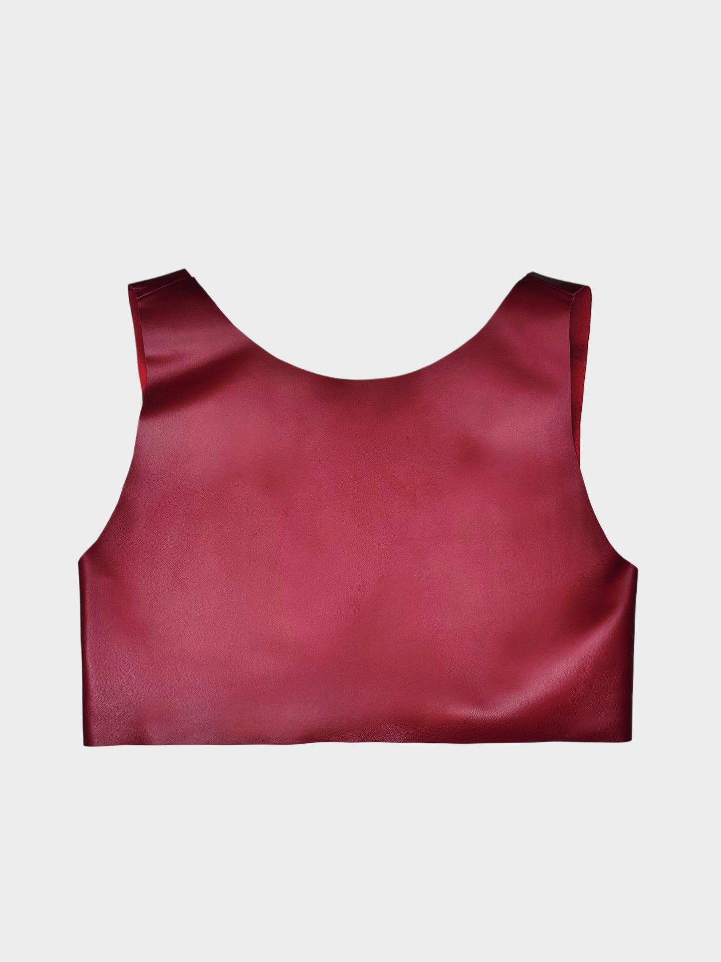 Top Crop Leather Cherry