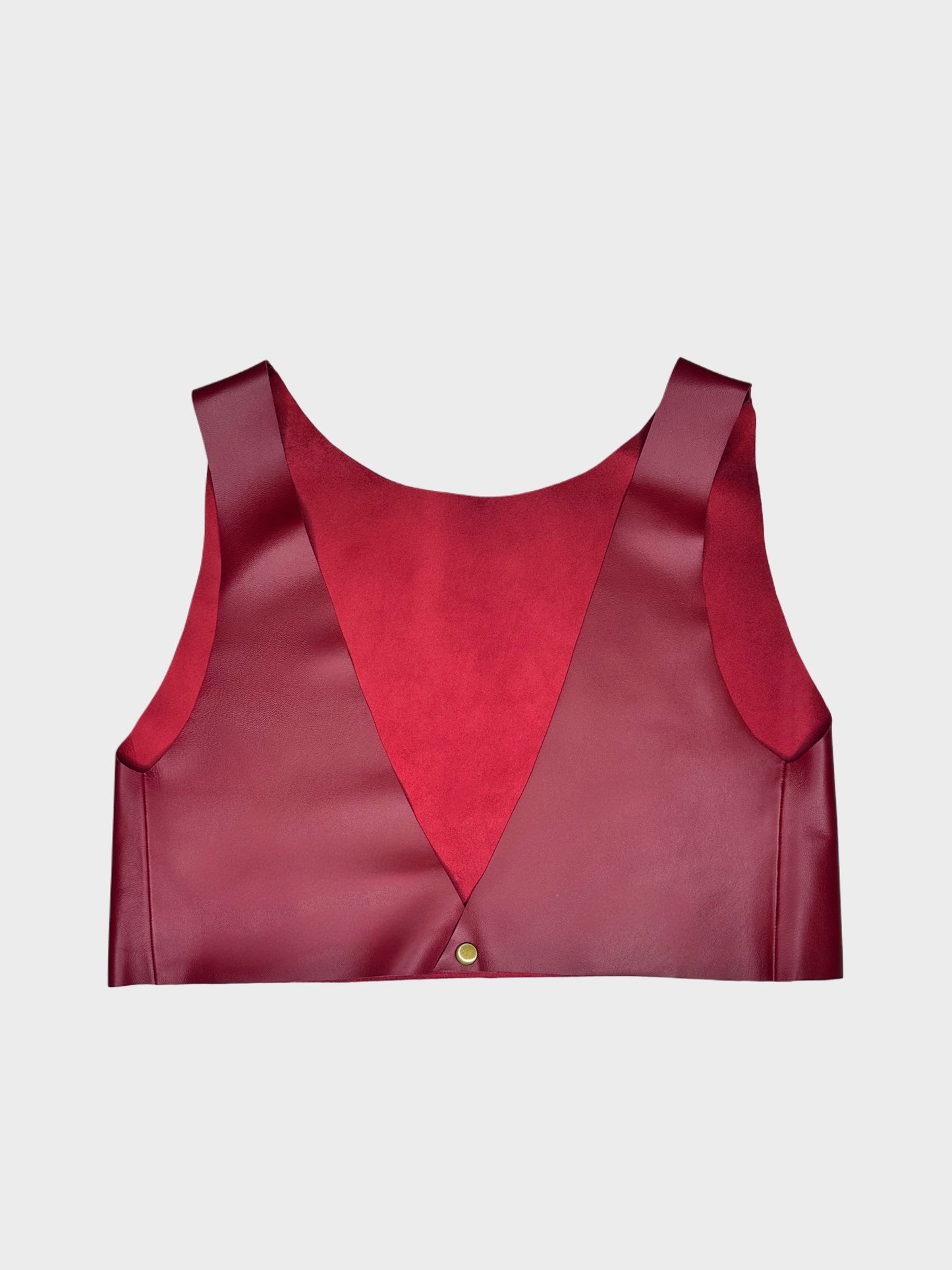 Top Crop Leather Cherry