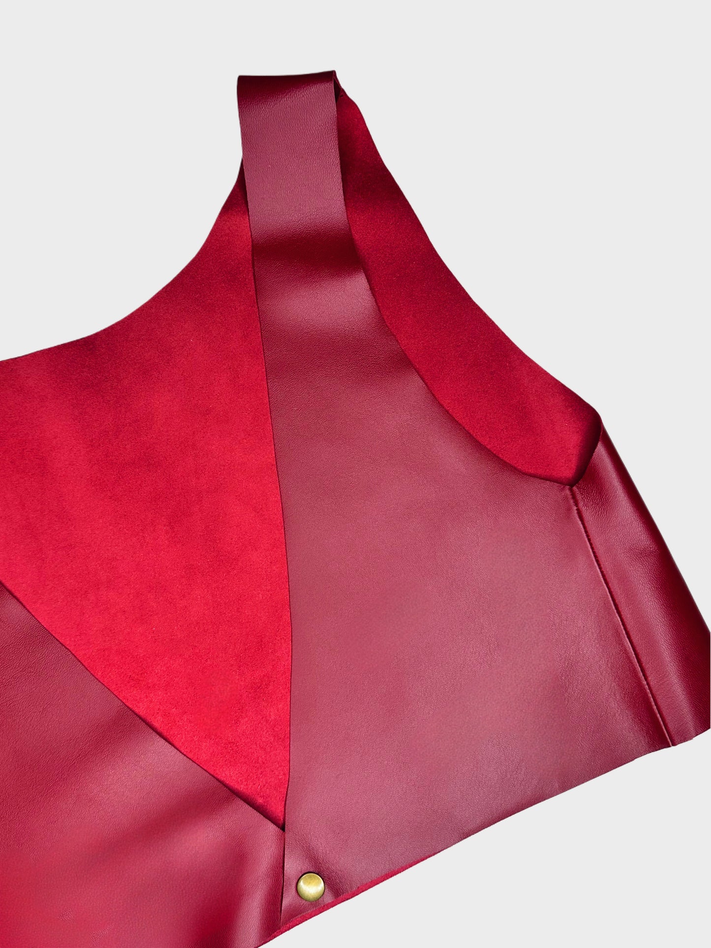 Top Crop Leather Cherry