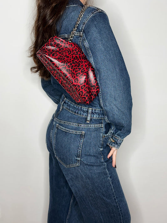 Mini Puffy Bag Rosso Animalier