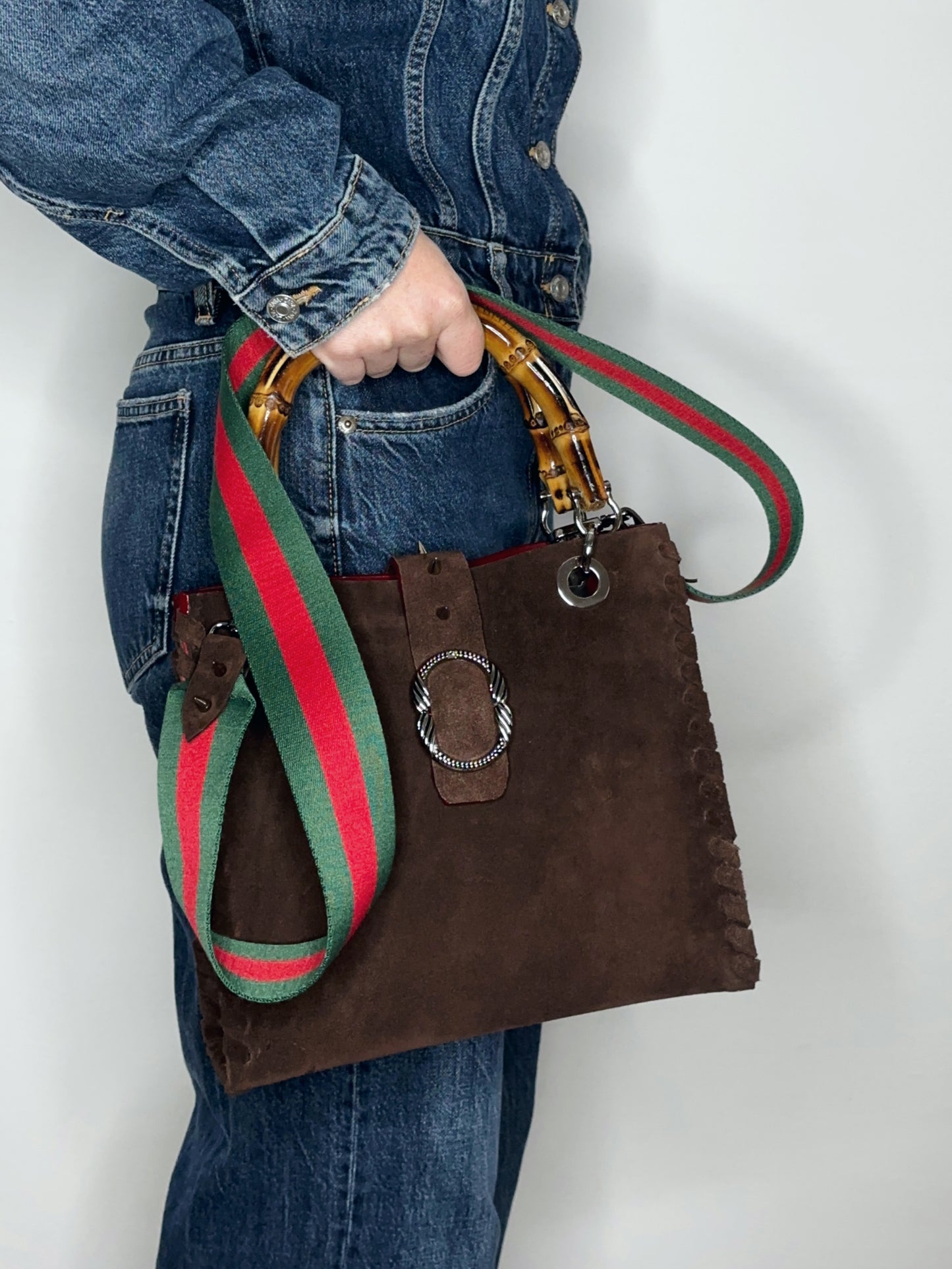 Bamboo Bag Suede Cioccolato