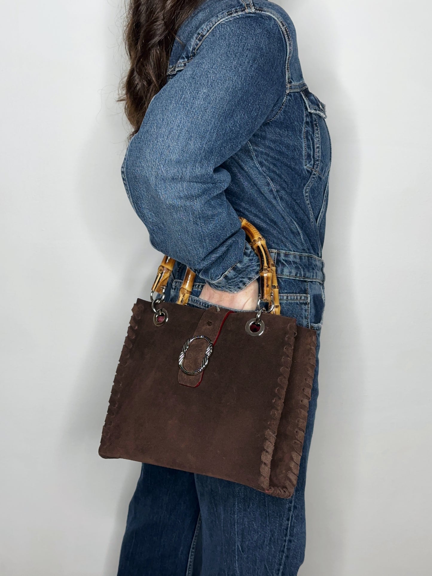 Bamboo Bag Suede Cioccolato