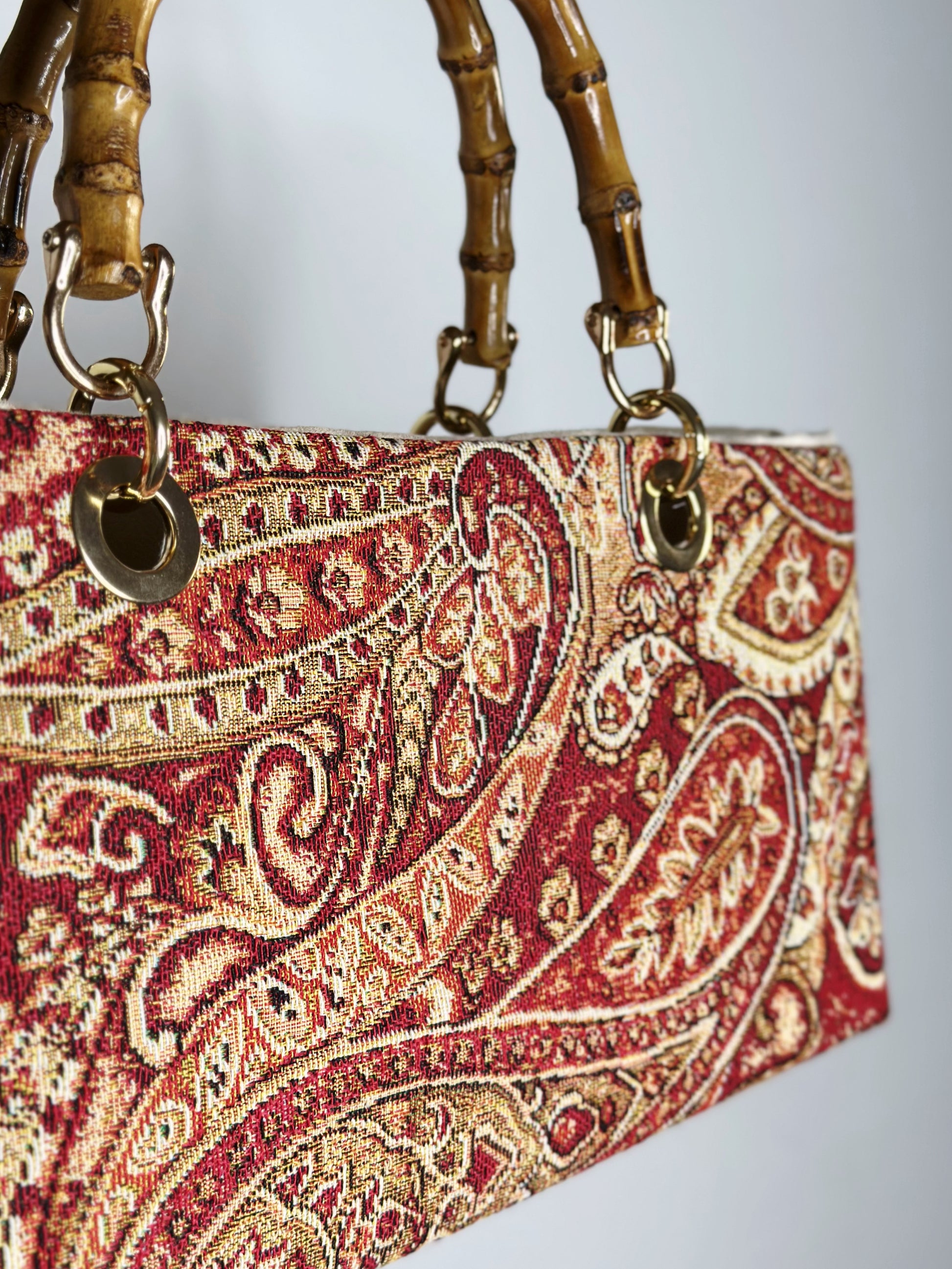 Mini Picnic Bag Jacquard Red tessuto Ruj Heritage