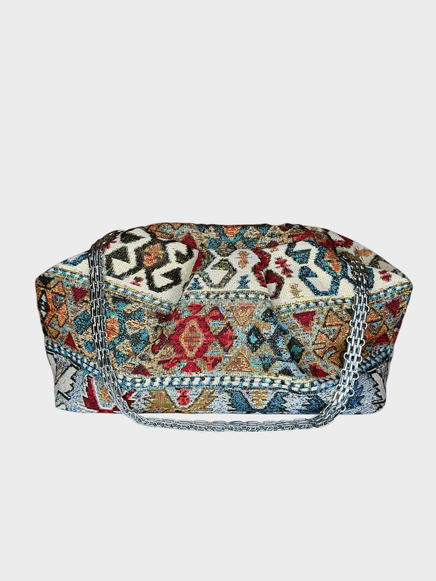 Puffy Bag Jacquard Blue catena Ruj Heritage