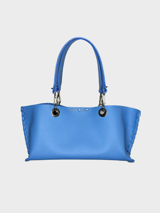Borsa Mini Picnic celeste in pelle Ruj Heritage