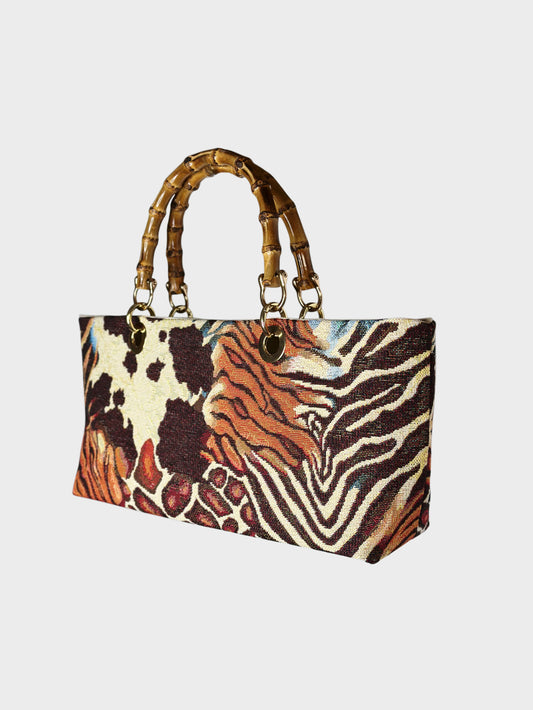 Mini Picnic Bag Jacquard Animalier lato Ruj Heritage