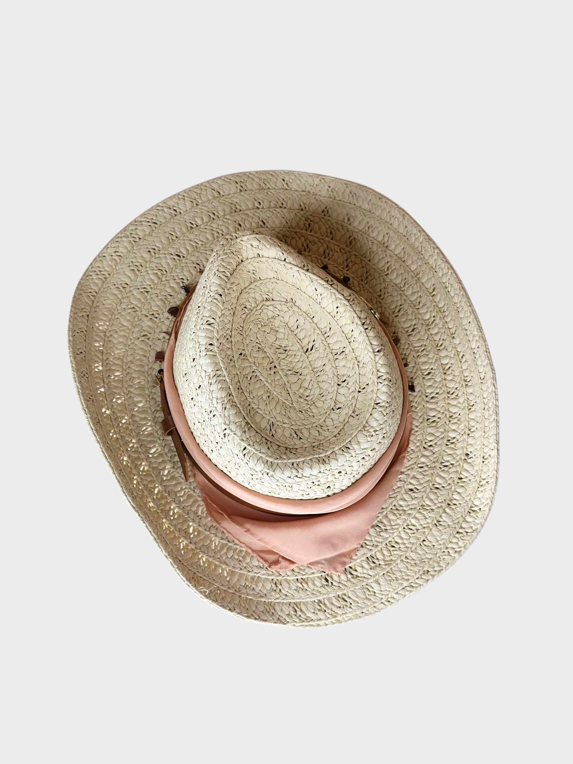 Cappello Western Paglia Rosa superiore Ruj Heritage