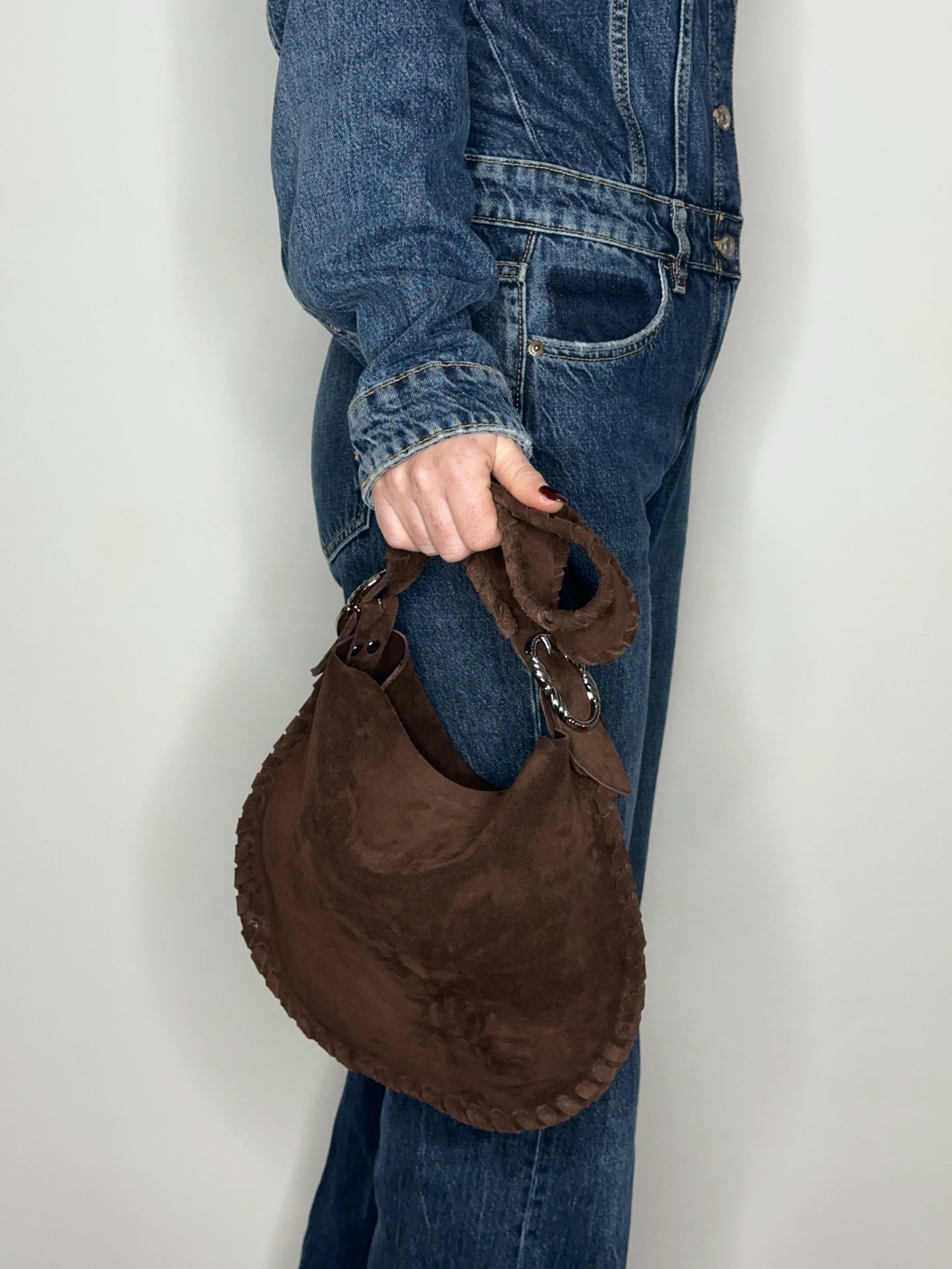 Hobo Bag Suede Cioccolato