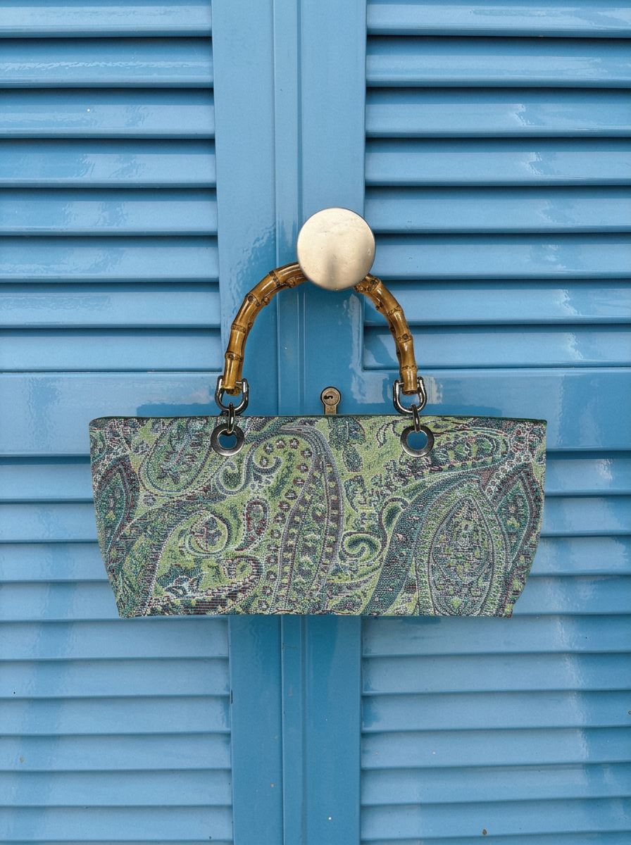 Mini Picnic Bag Jacquard Turchese