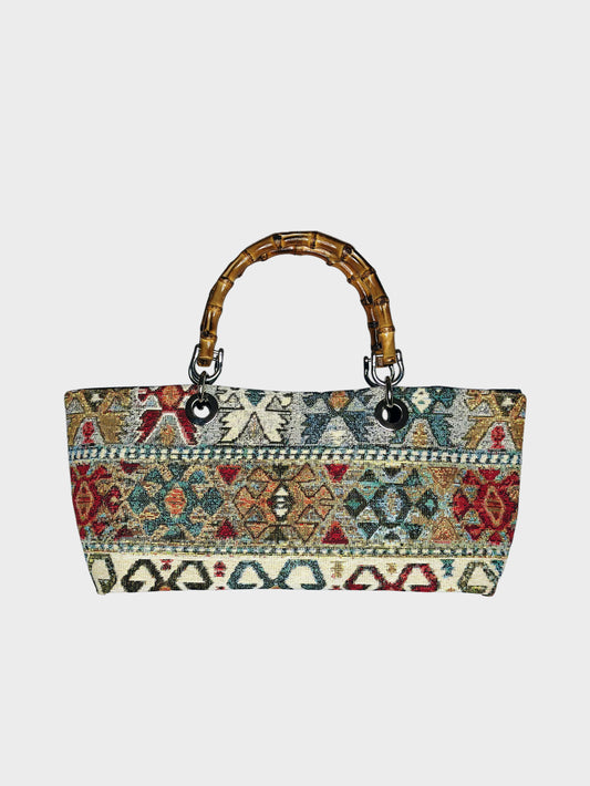 Mini Picnic Bag Jacquard Blue Ruj Heritage