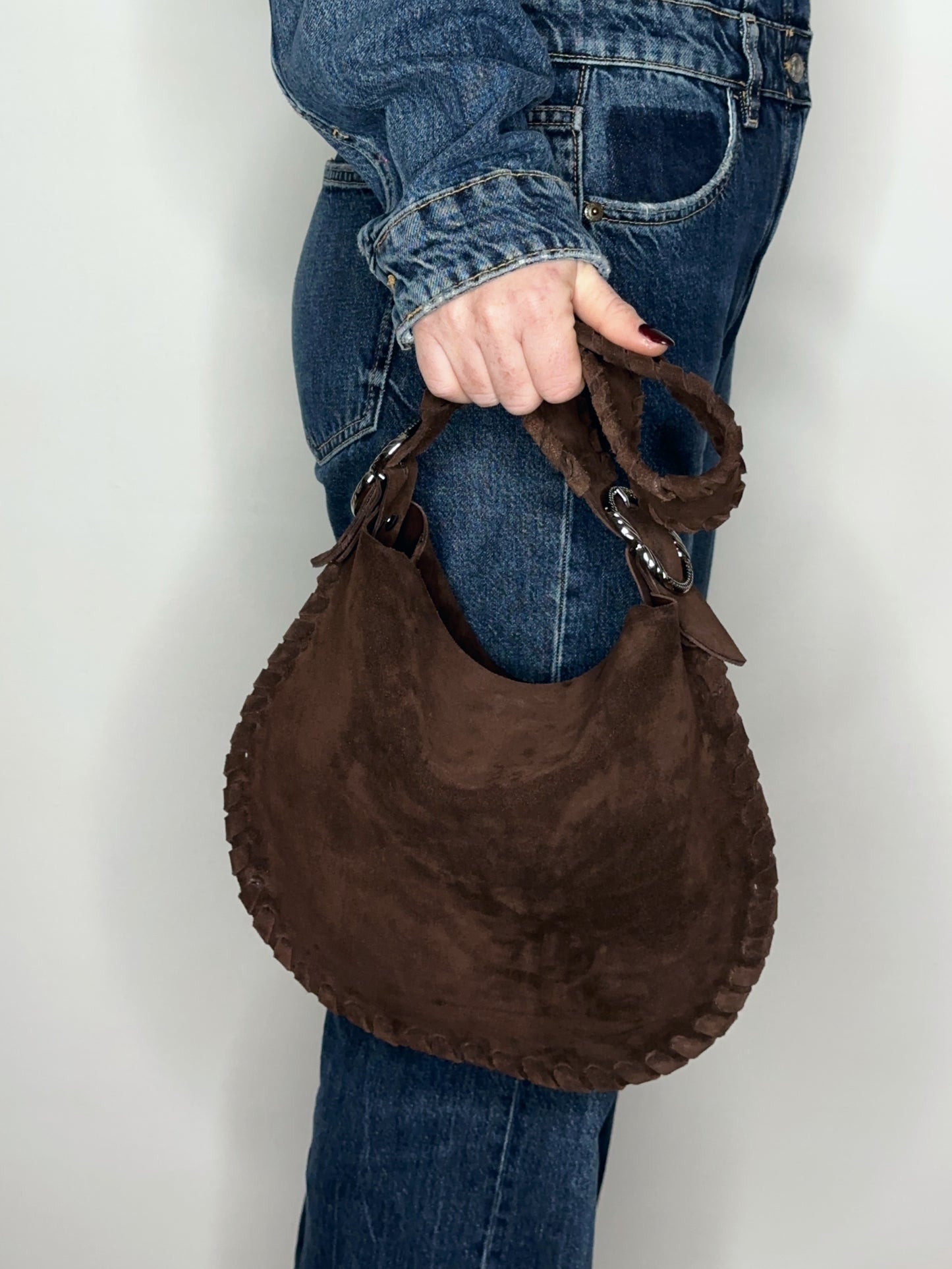 Hobo Bag Suede Cioccolato