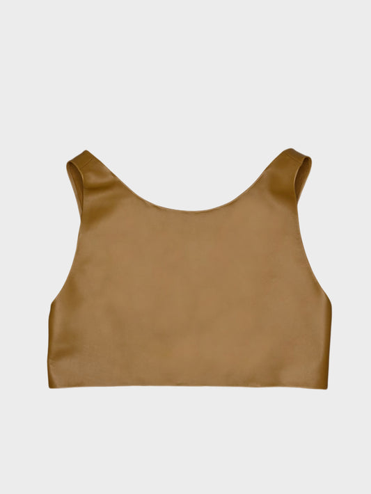 Top Crop Leather Honey