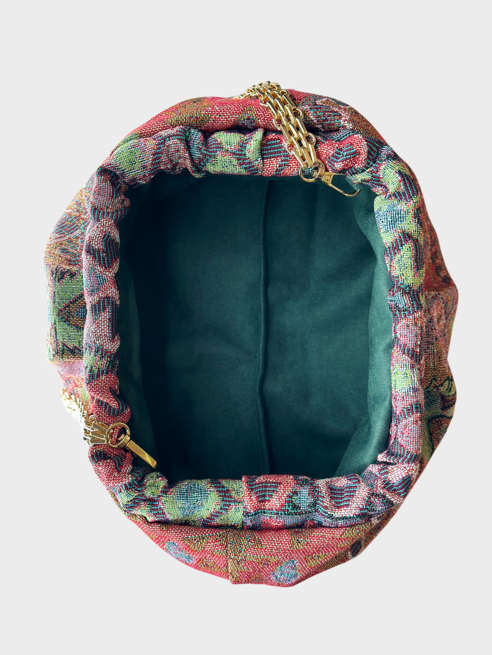 Puffy Bag Jacquard Pink interno Ruj Heritage