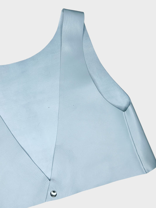 Top Crop Leather Sky