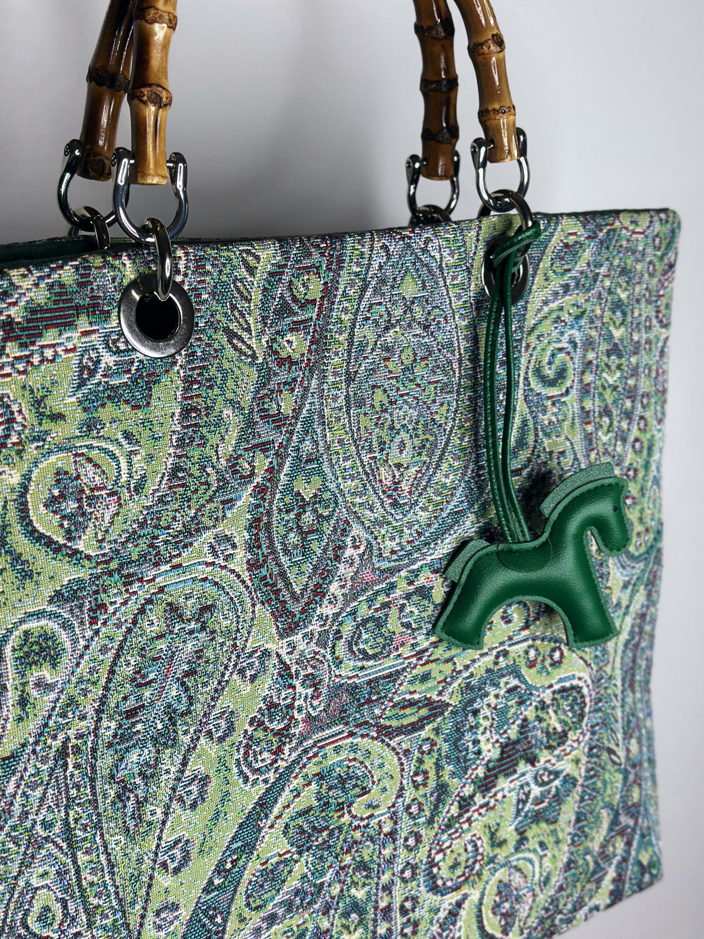 Picnic Bag Jacquard Turchese tessuto Ruj Heritage