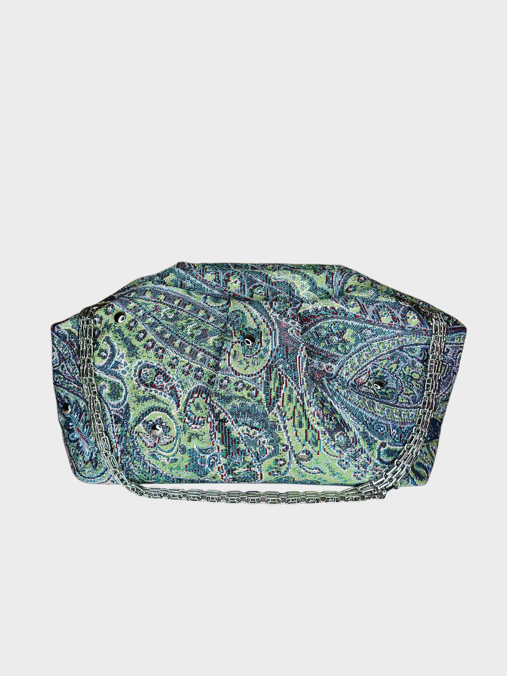 Puffy Bag Jacquard Turchese catena Ruj Heritage