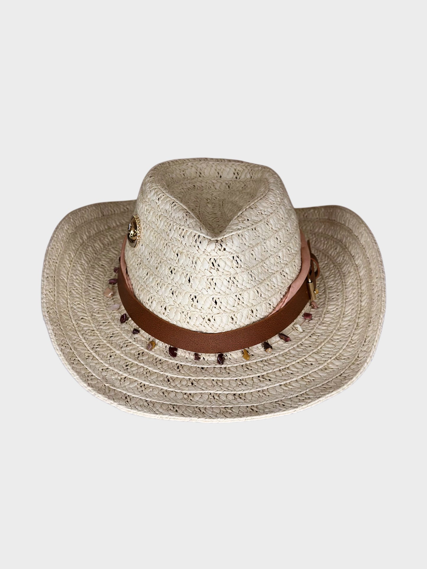 Cappello Western Paglia Rosa Ruj Heritage
