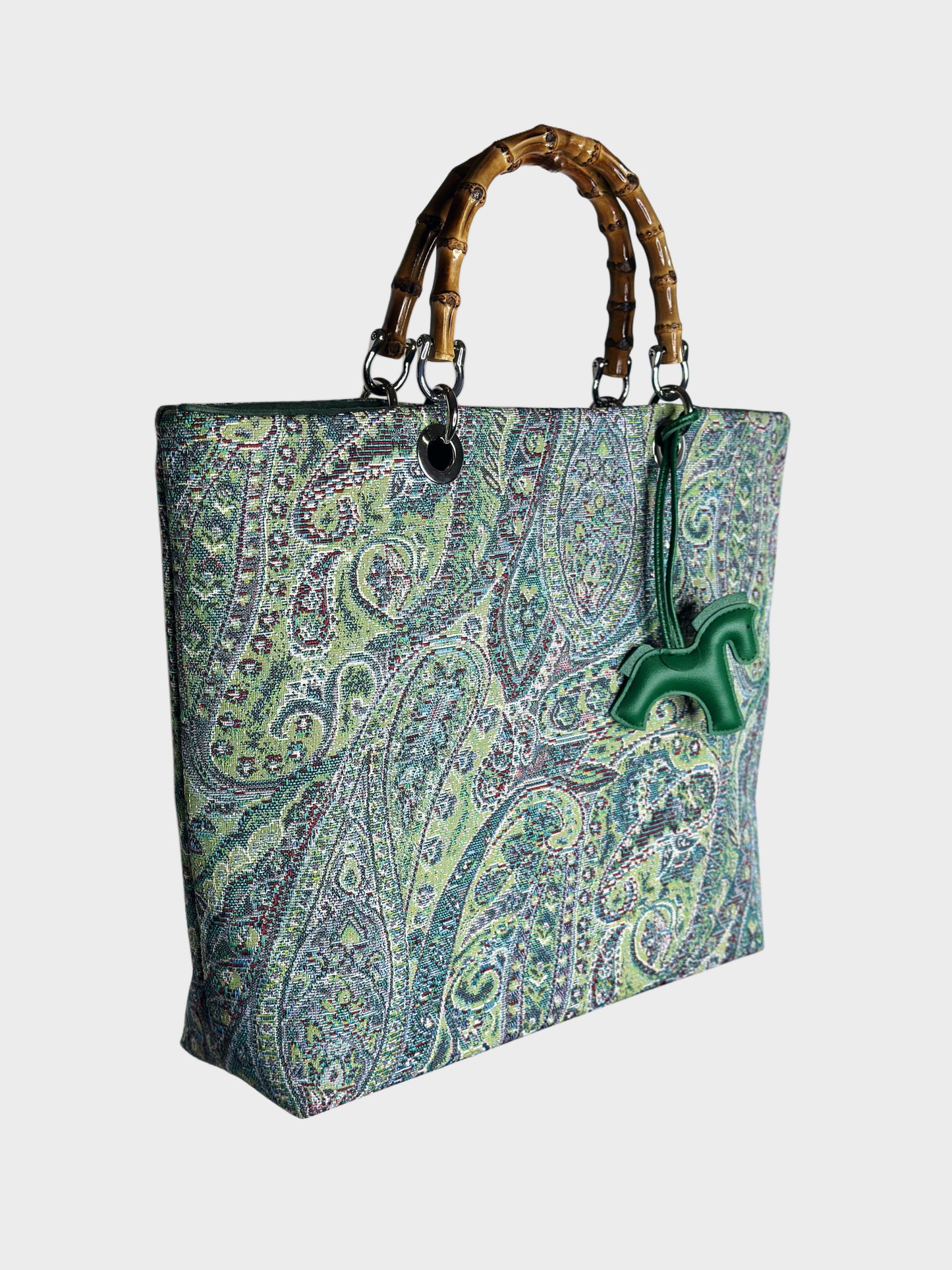 Picnic Bag Jacquard Turchese lato dx Ruj Heritage