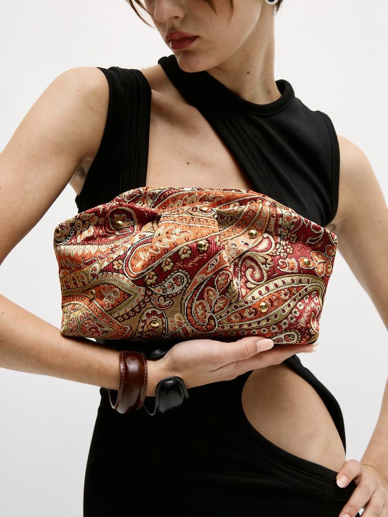 Puffy Bag Jacquard Red