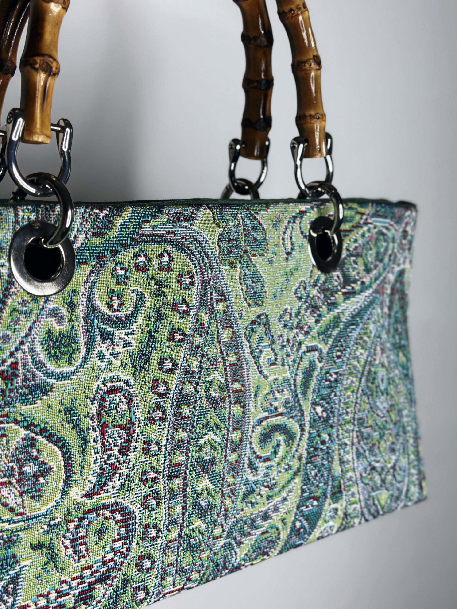 Mini Picnic Bag Jacquard Turchese tessuto Ruj Heritage