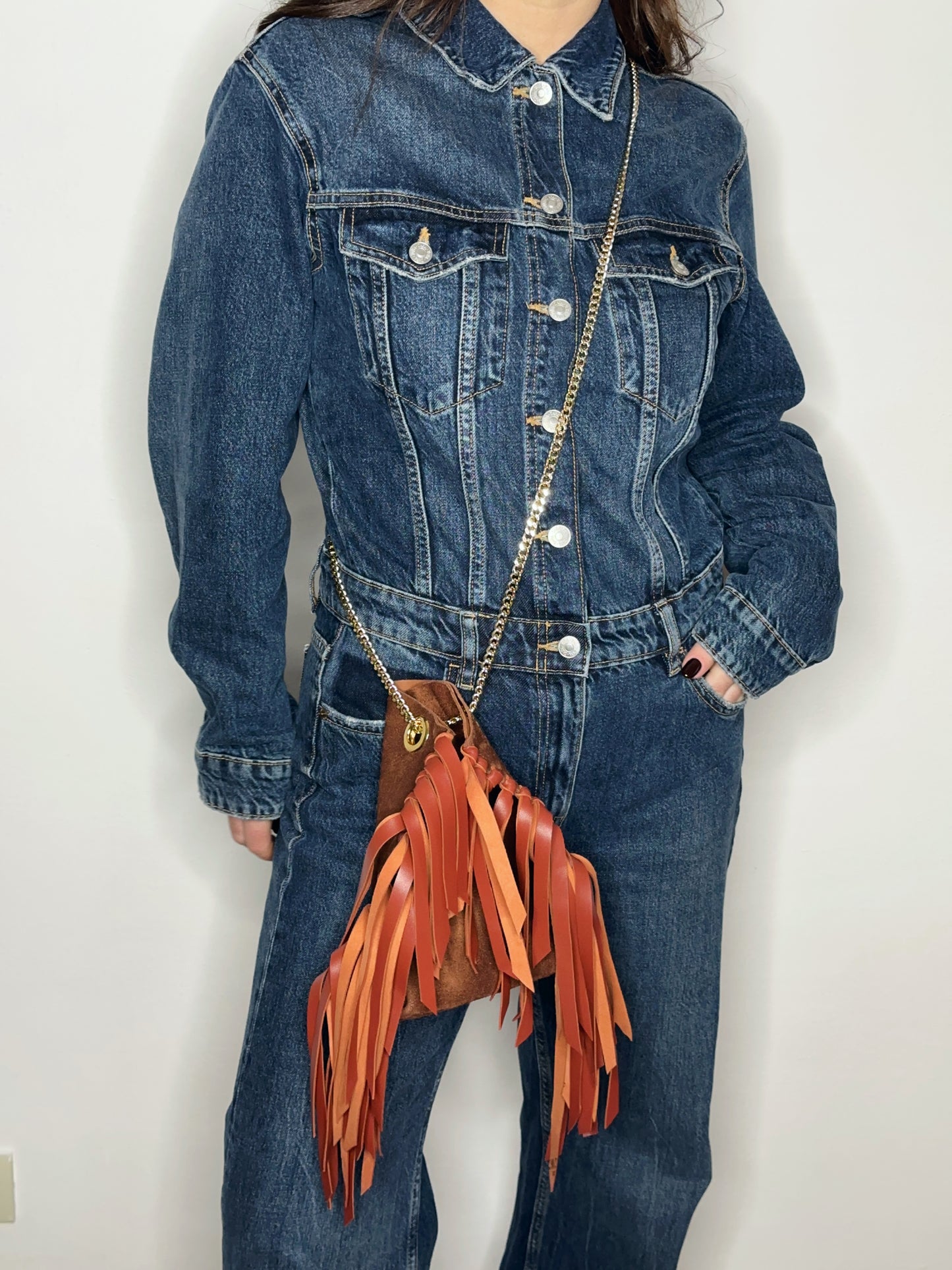 Mini Tote Bag Frange Suede