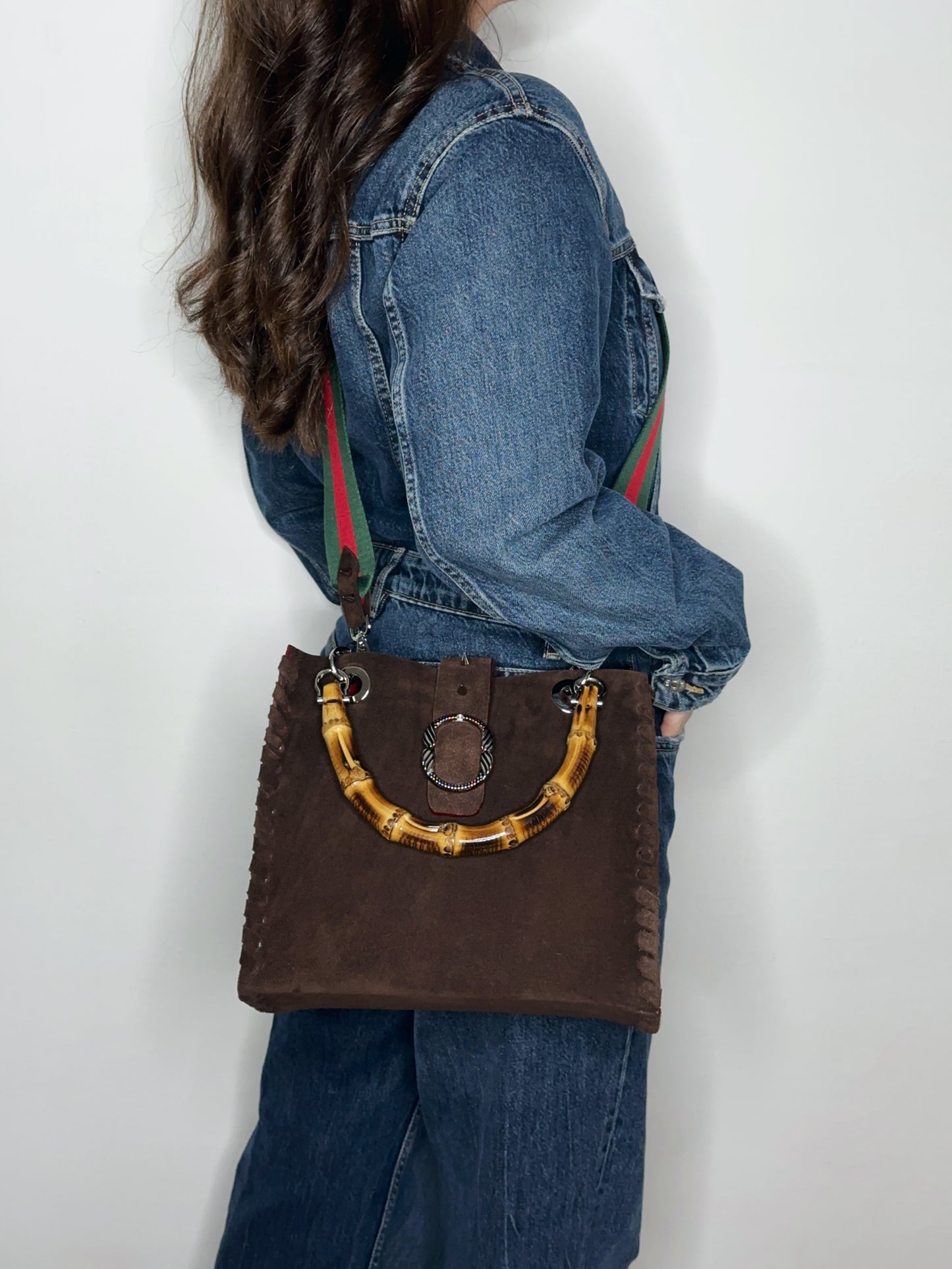 Bamboo Bag Suede Cioccolato