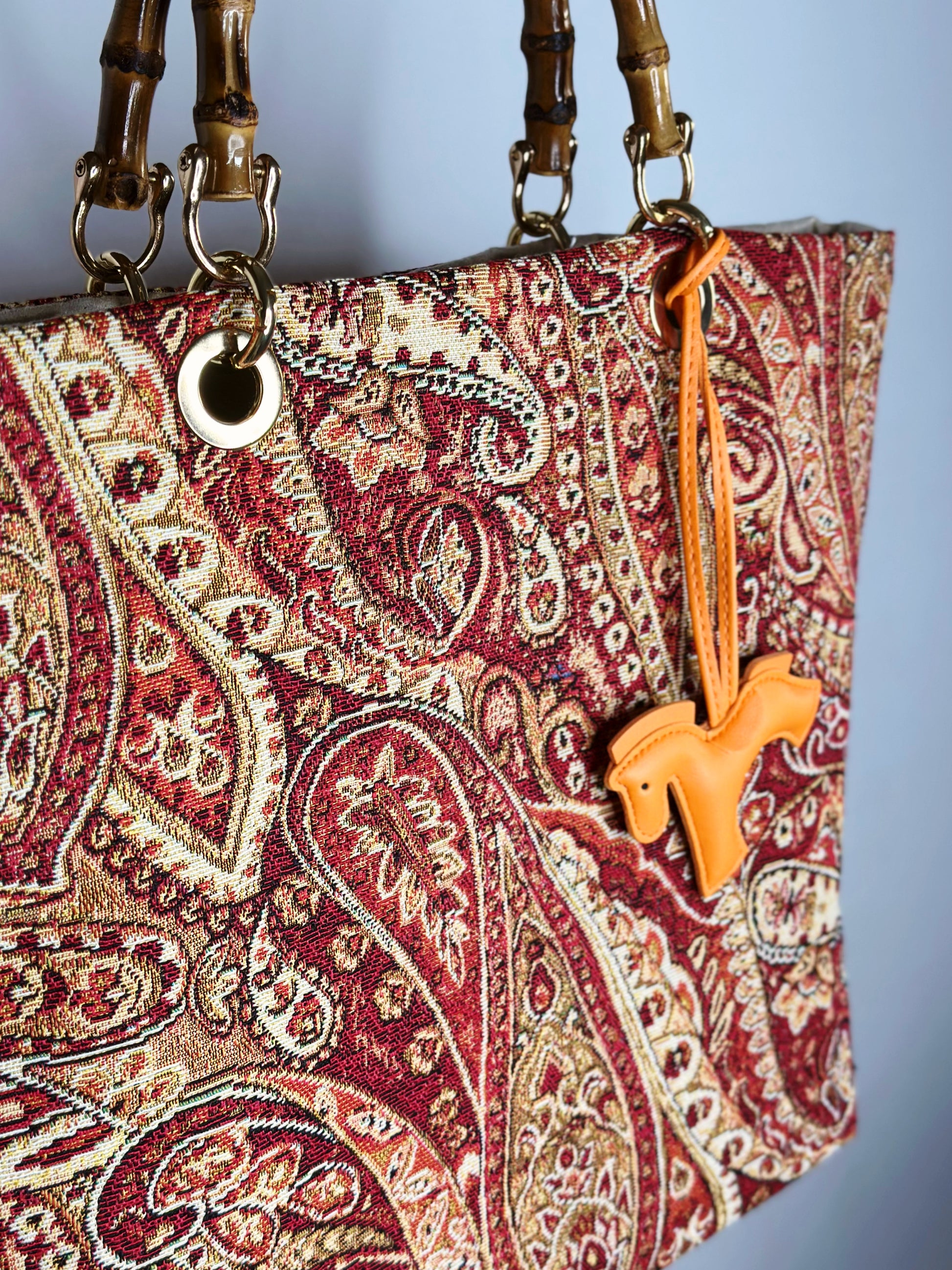 Picnic Bag Jacquard Red tessuto Ruj Heritage