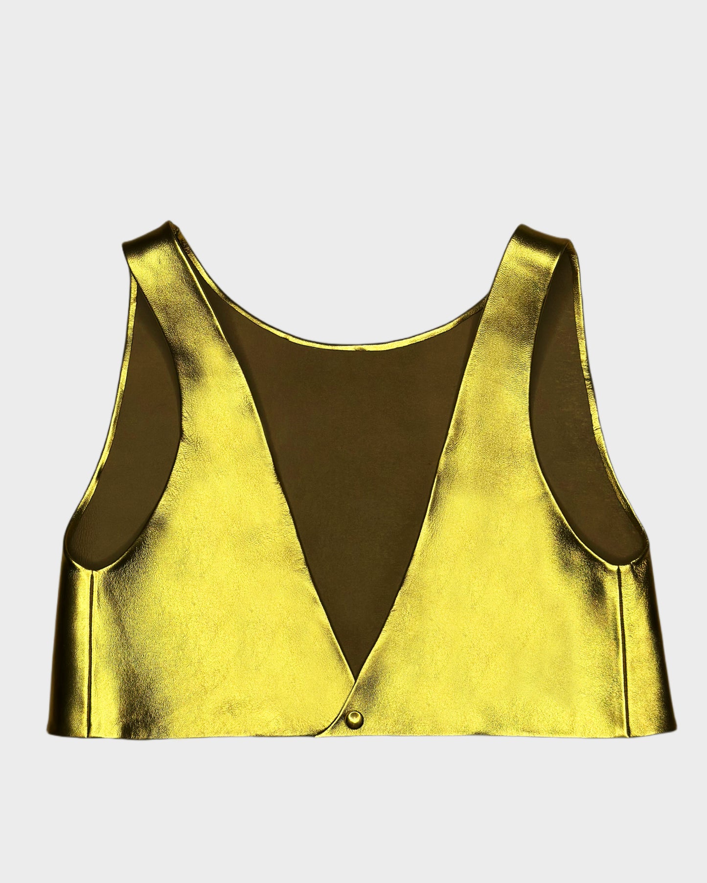 Top Crop Leather Gold