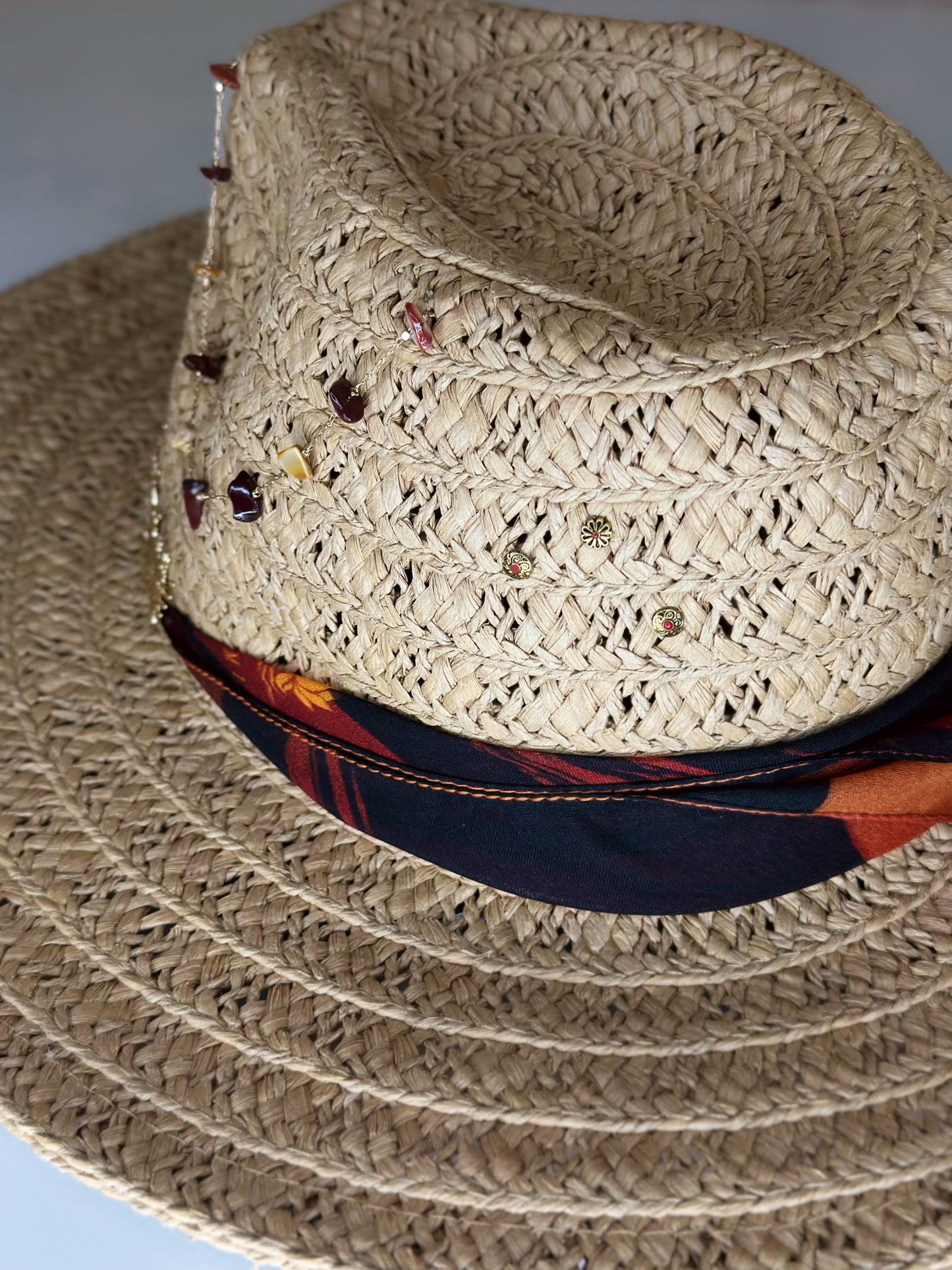 Cappello Fedora Paglia Orange dettaglio posteriore Ruj Heritage