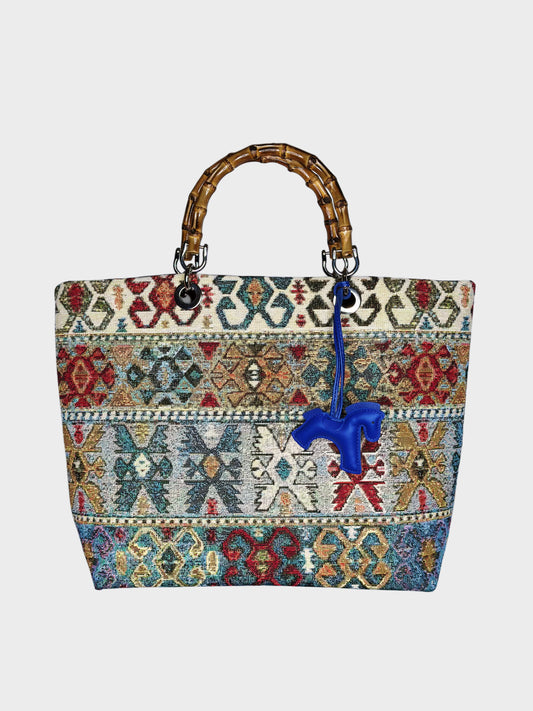 Picnic Bag Jacquard Blue Ruj Heritage