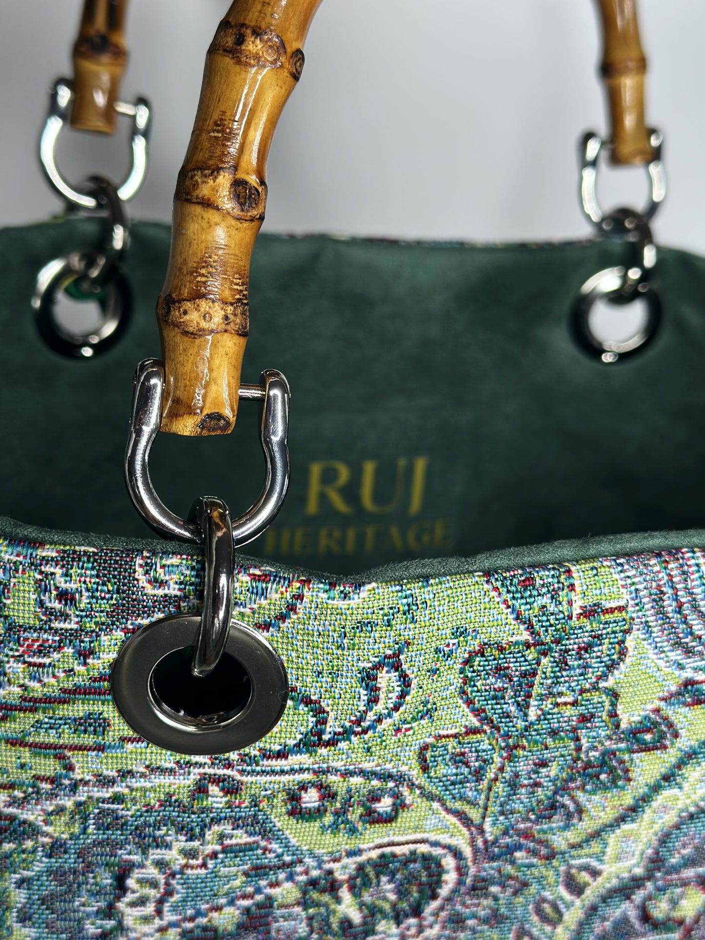 Picnic Bag Jacquard Turchese interno Ruj Heritage