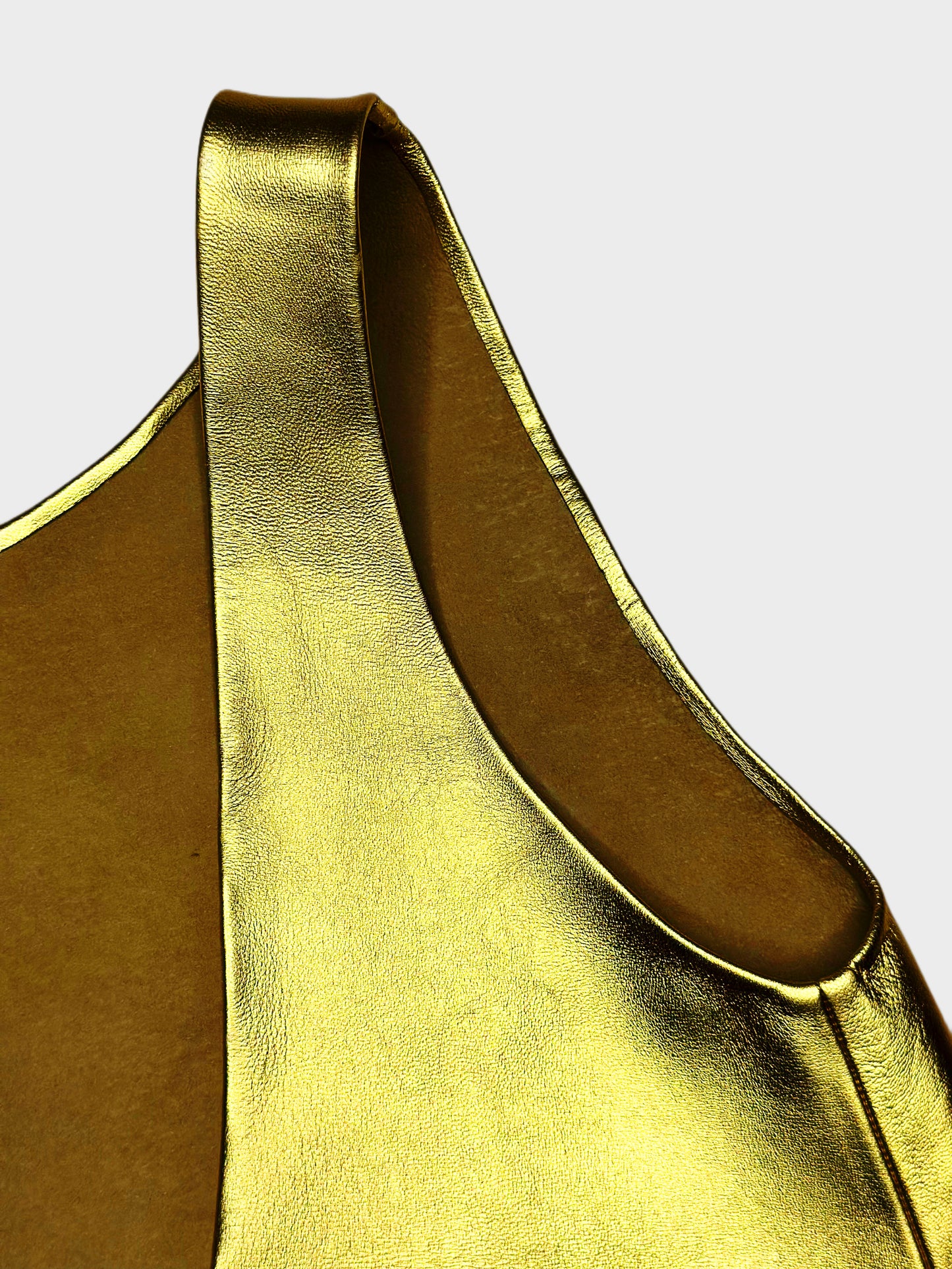 Top Crop Leather Gold