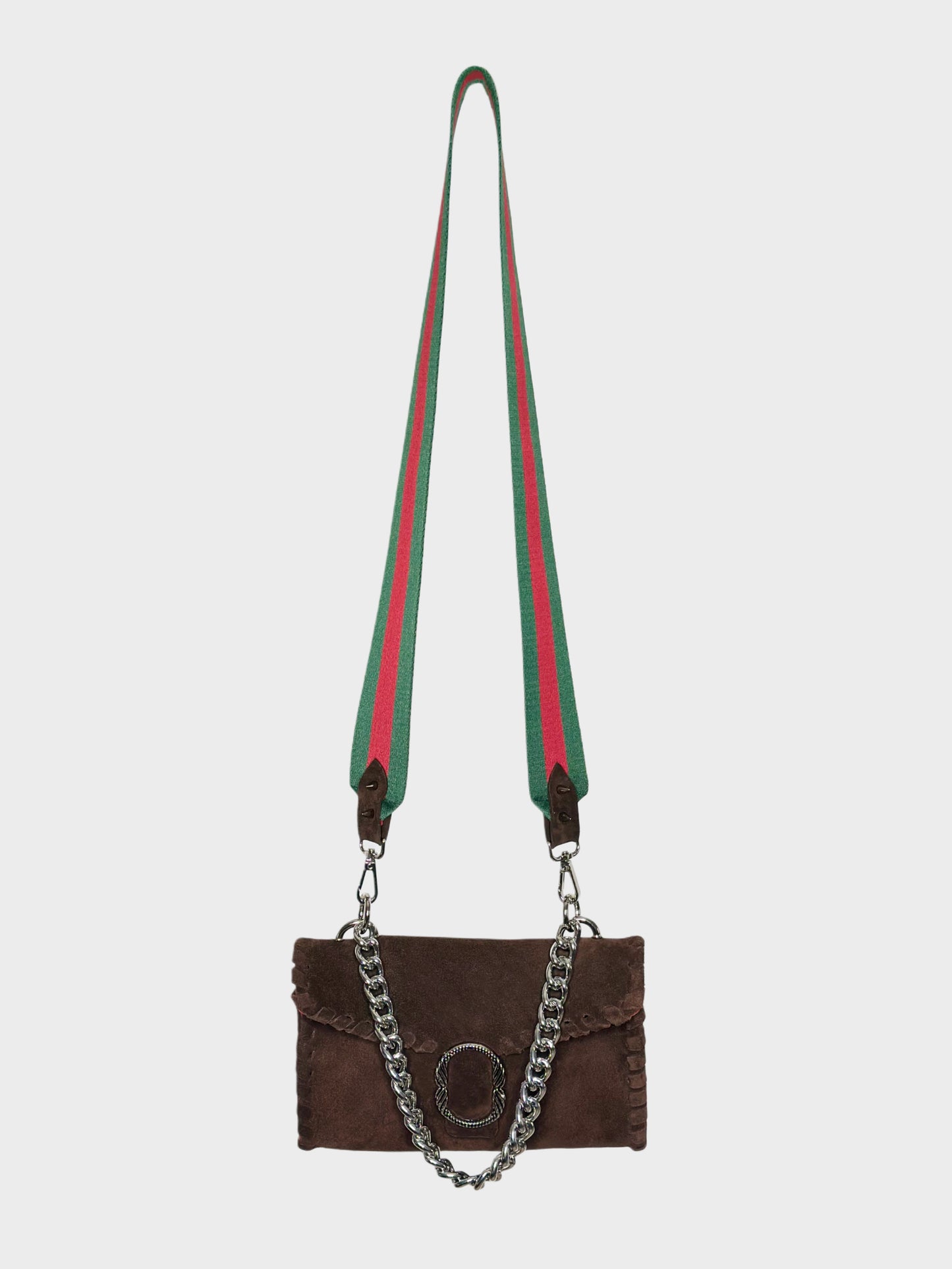 Mini Shoulder Bag suede cioccolato marrone borsa in suede a tracolla italiana