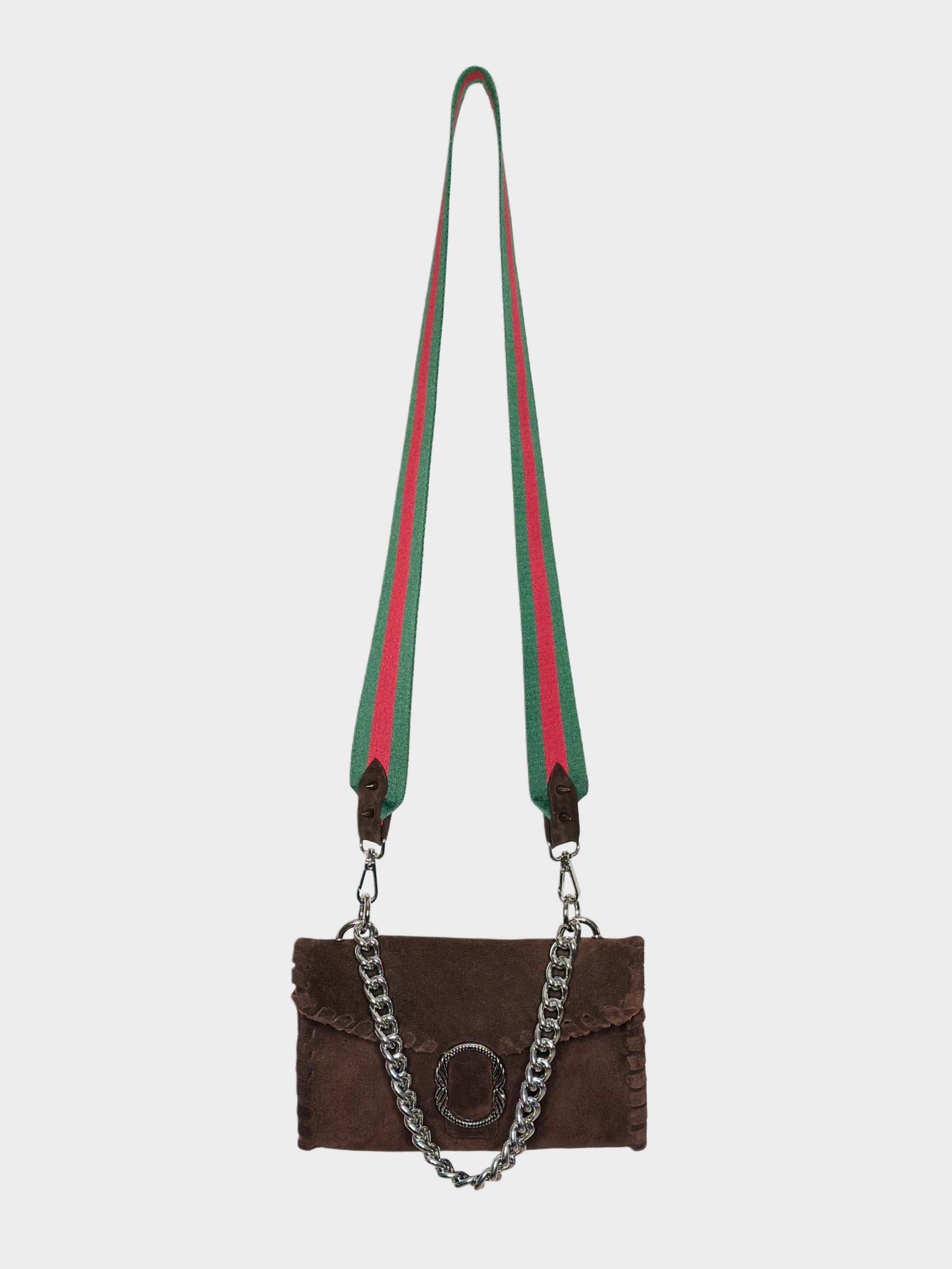 Mini Shoulder Bag suede cioccolato marrone borsa in suede a tracolla italiana