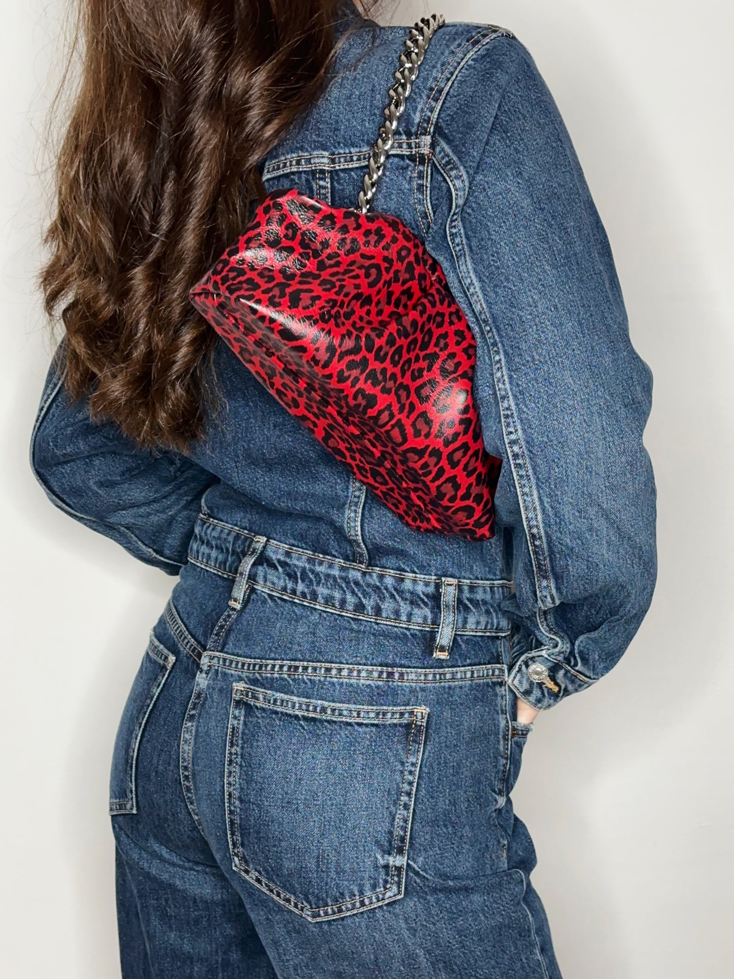 Mini Puffy Bag Rosso Animalier