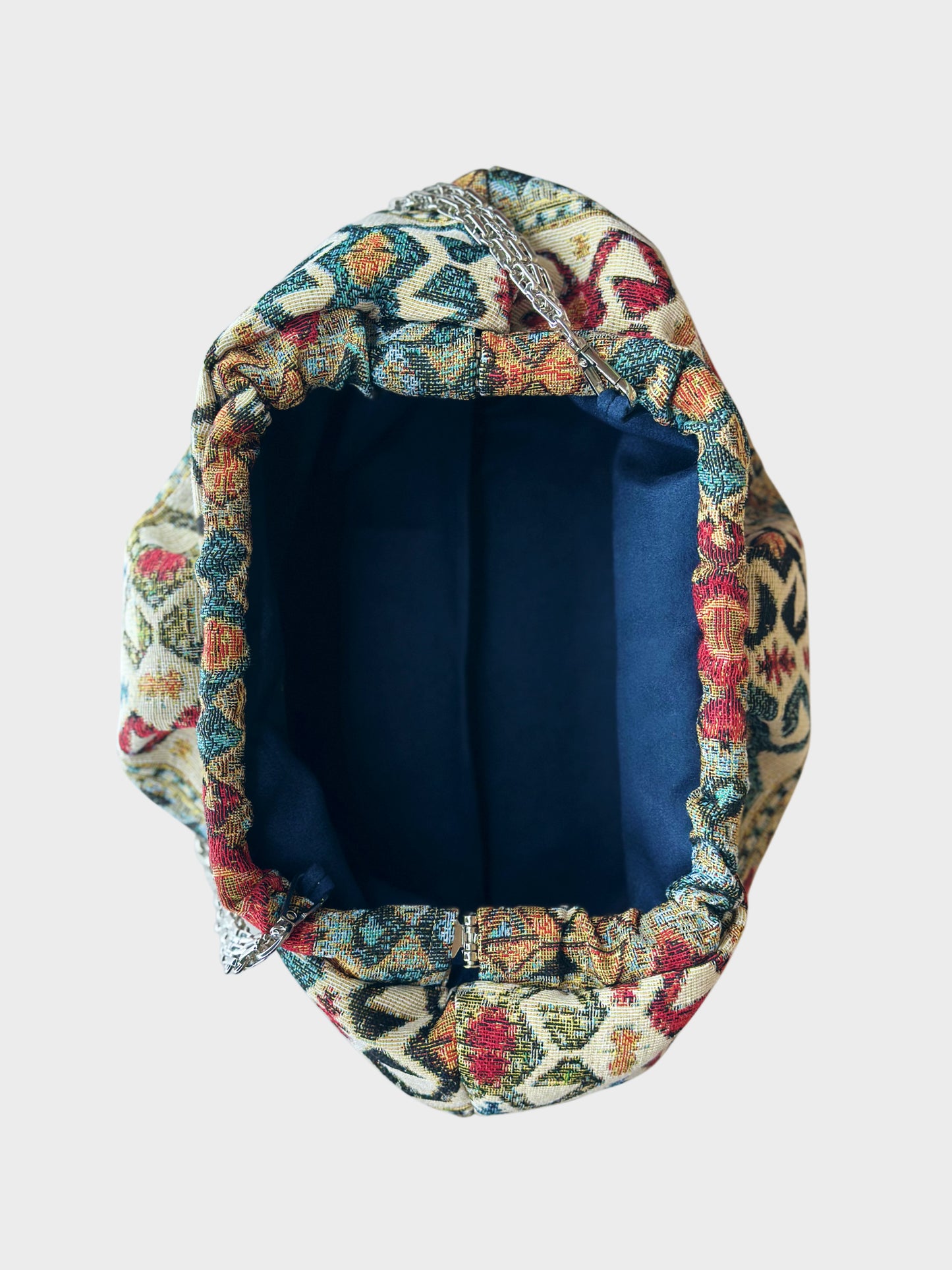 Puffy Bag Jacquard Blue interno Ruj Heritage