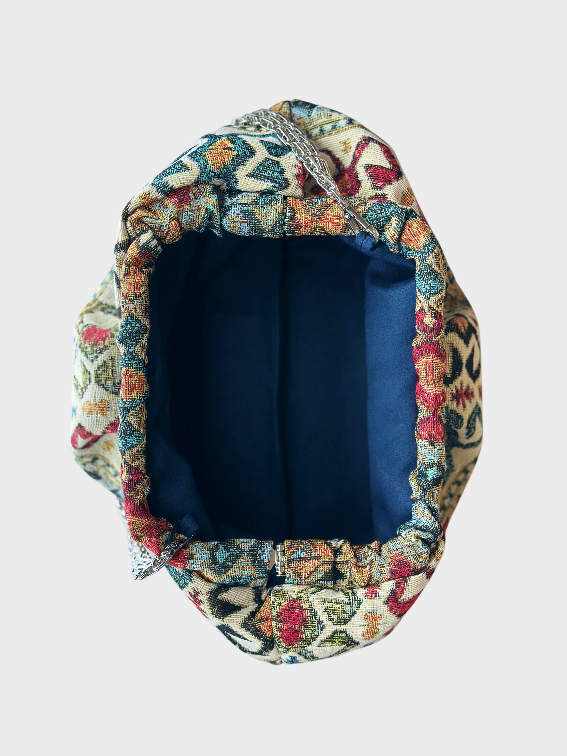 Puffy Bag Jacquard Blue interno Ruj Heritage